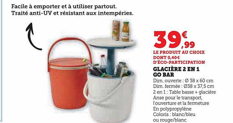 Glacière 2 En 1 Go Bar