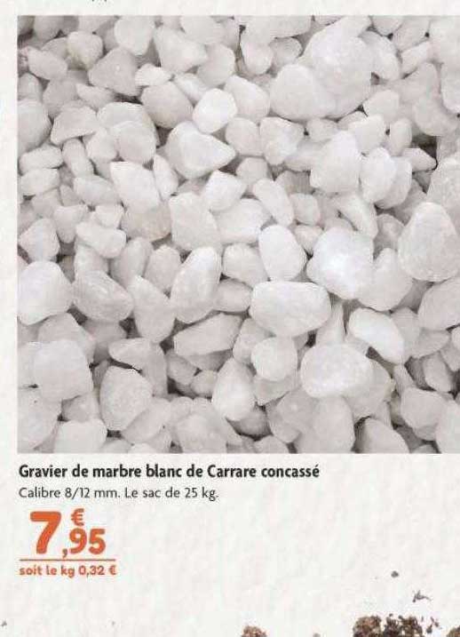 gravier de marbre blanc de carrare concassé