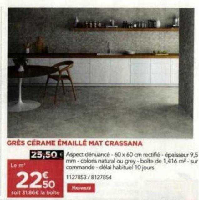 grès cérame émaillé mat crassana