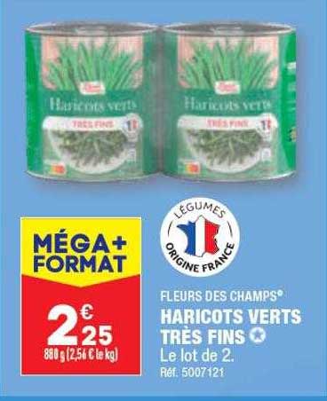 haricots verts très fins fleurs des champs