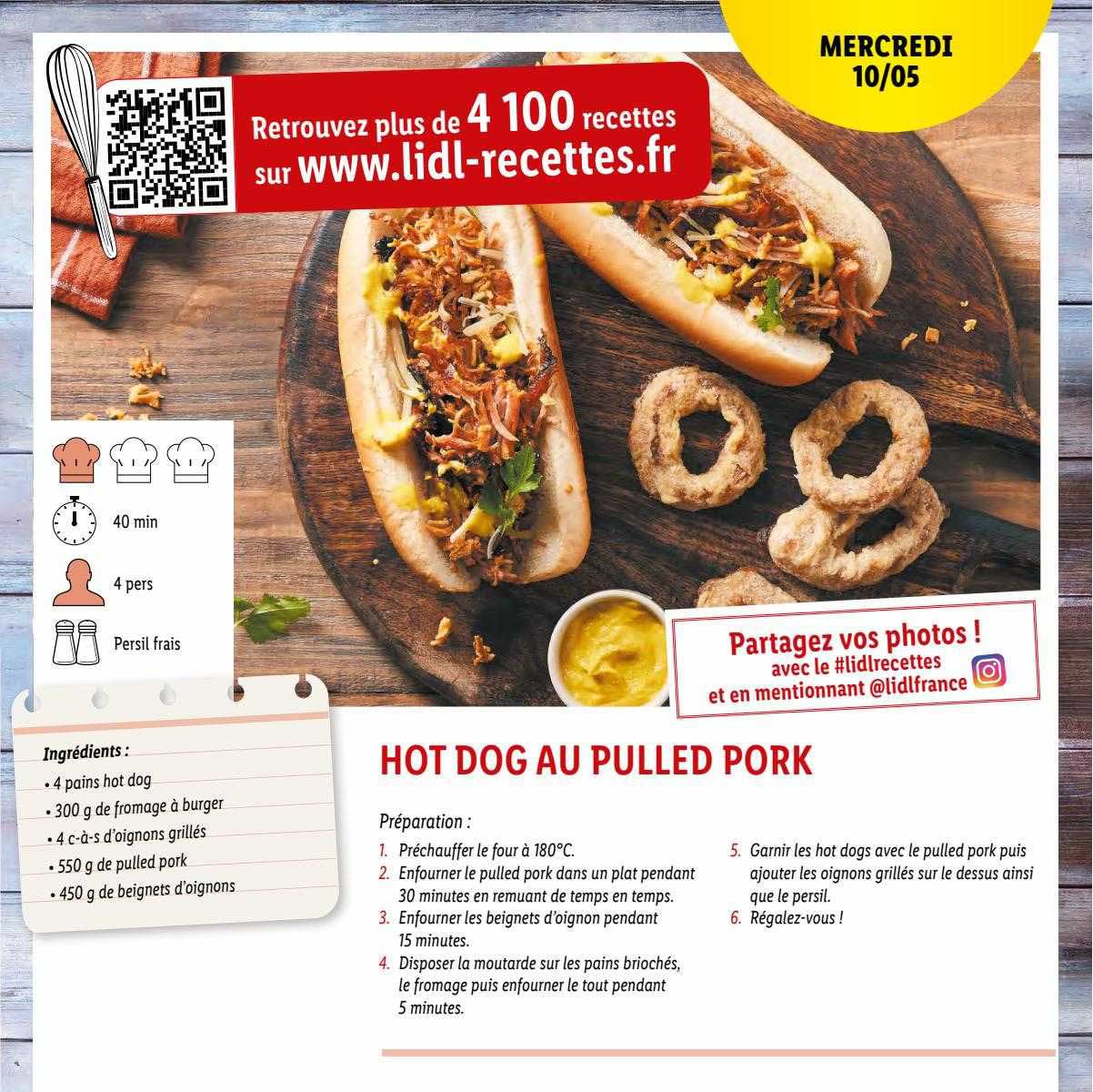 hot dog au pulled pork