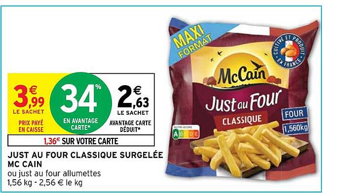just au four classique surgelée mc cain