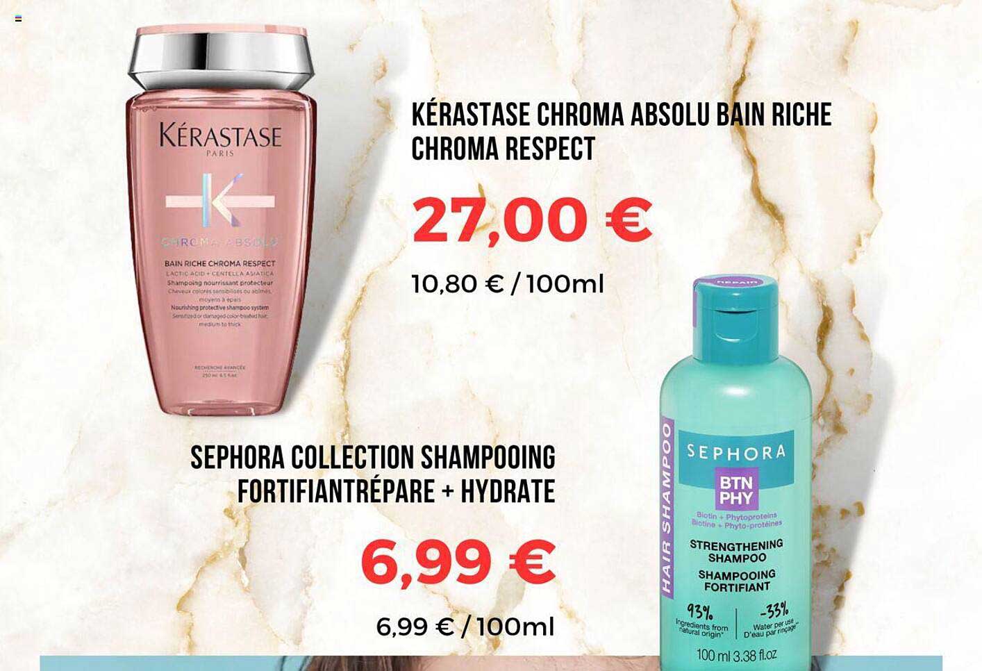 kérastase chroma absolu bain riche chroma respect, sephora collection shampooing fortifiant répare + hydrate
