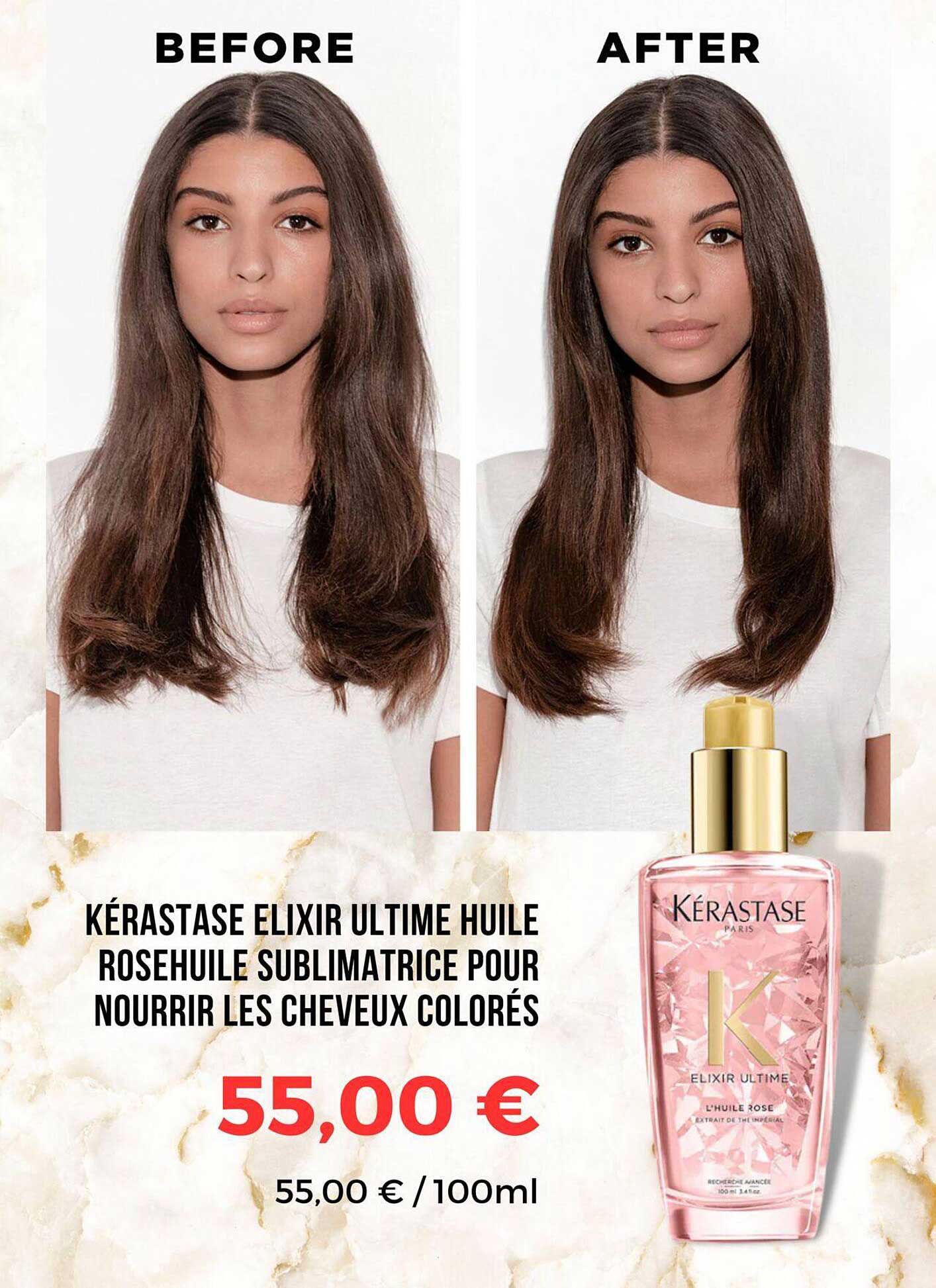 kérastase elixir ultime huile rosehuile sublimatrice pour nourrir les cheveux colorés