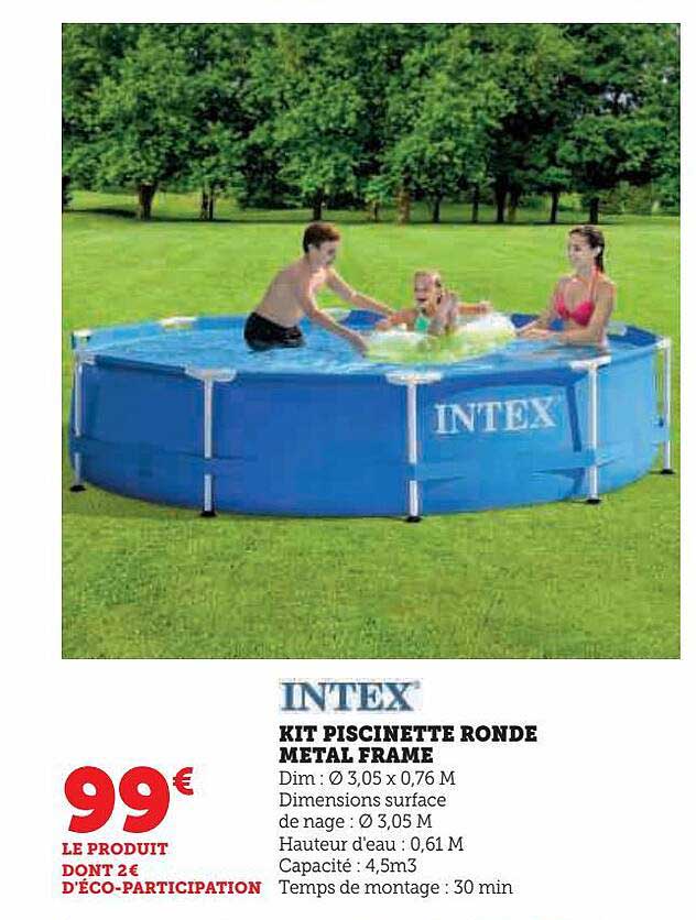Kit Piscinette Ronde Métal Frame Intex