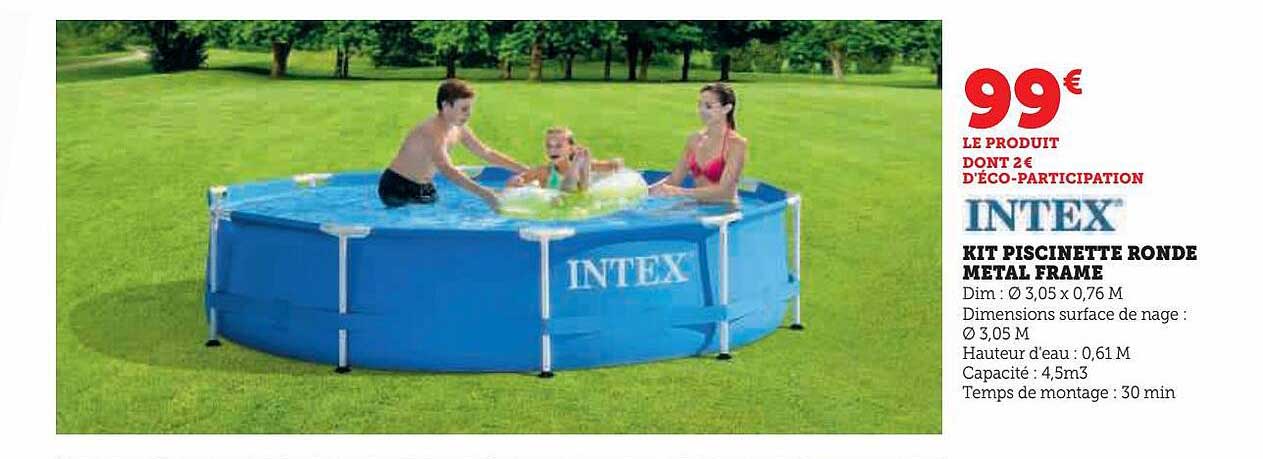 kit piscinette ronde métal frame intex