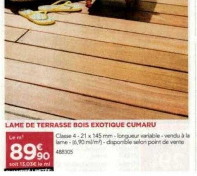 lame de terrasse bois exotique cumaru