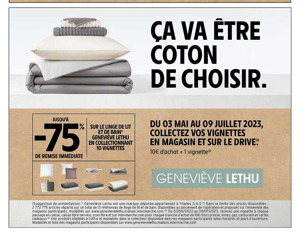 le linge de lit et de bain geneviève lethu en collectionnant 10 vignettes