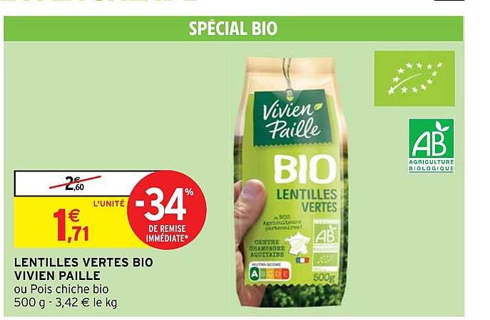 lentilles vertes bio vivien paille