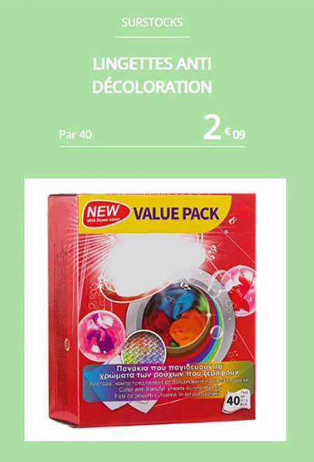 lingettes anti décoloration