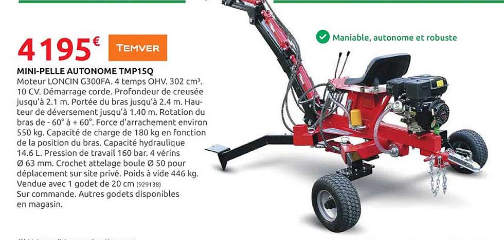 mini-pelle autonome tmp15q temver