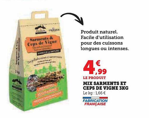 mix sarments et ceps de vigne 3 kg