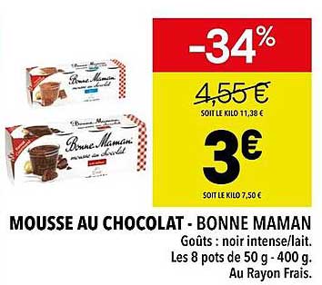 mousse au chocolat - bonne maman