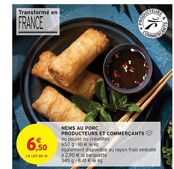 nems au porc producteurs et commerçants
