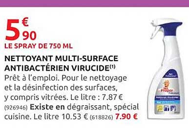 nettoyant multi-surface antibactérien virucide