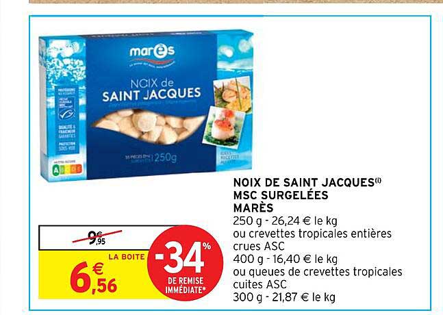 noix de saint jacques msc surgelées marès