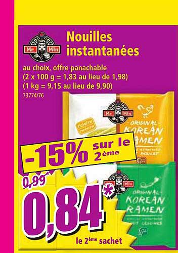 nouilles instantanées mr min