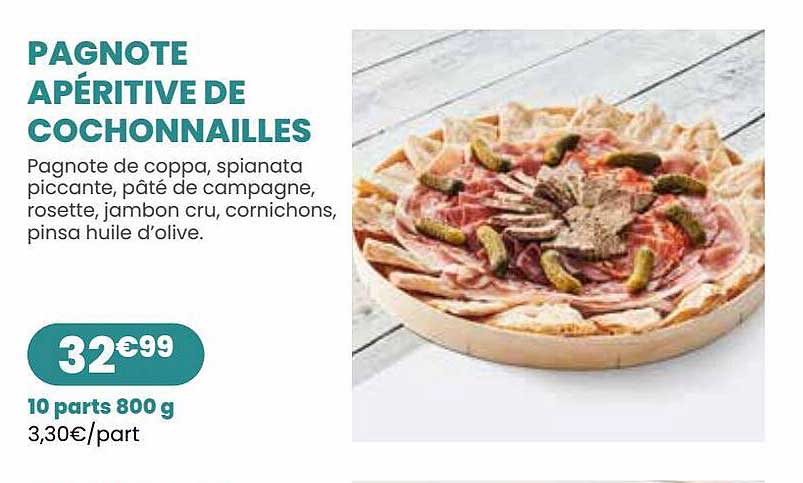 pagnote apéritive de cochonnailles