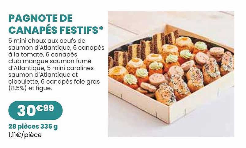 pagnote de canapés festifs