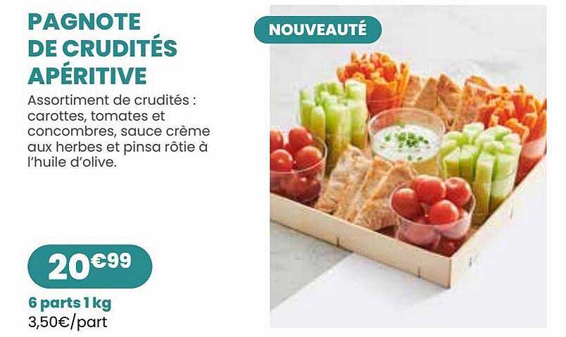 pagnote de crudités apéritive