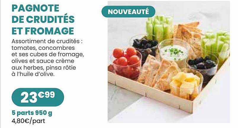 pagnote de crudités et fromage