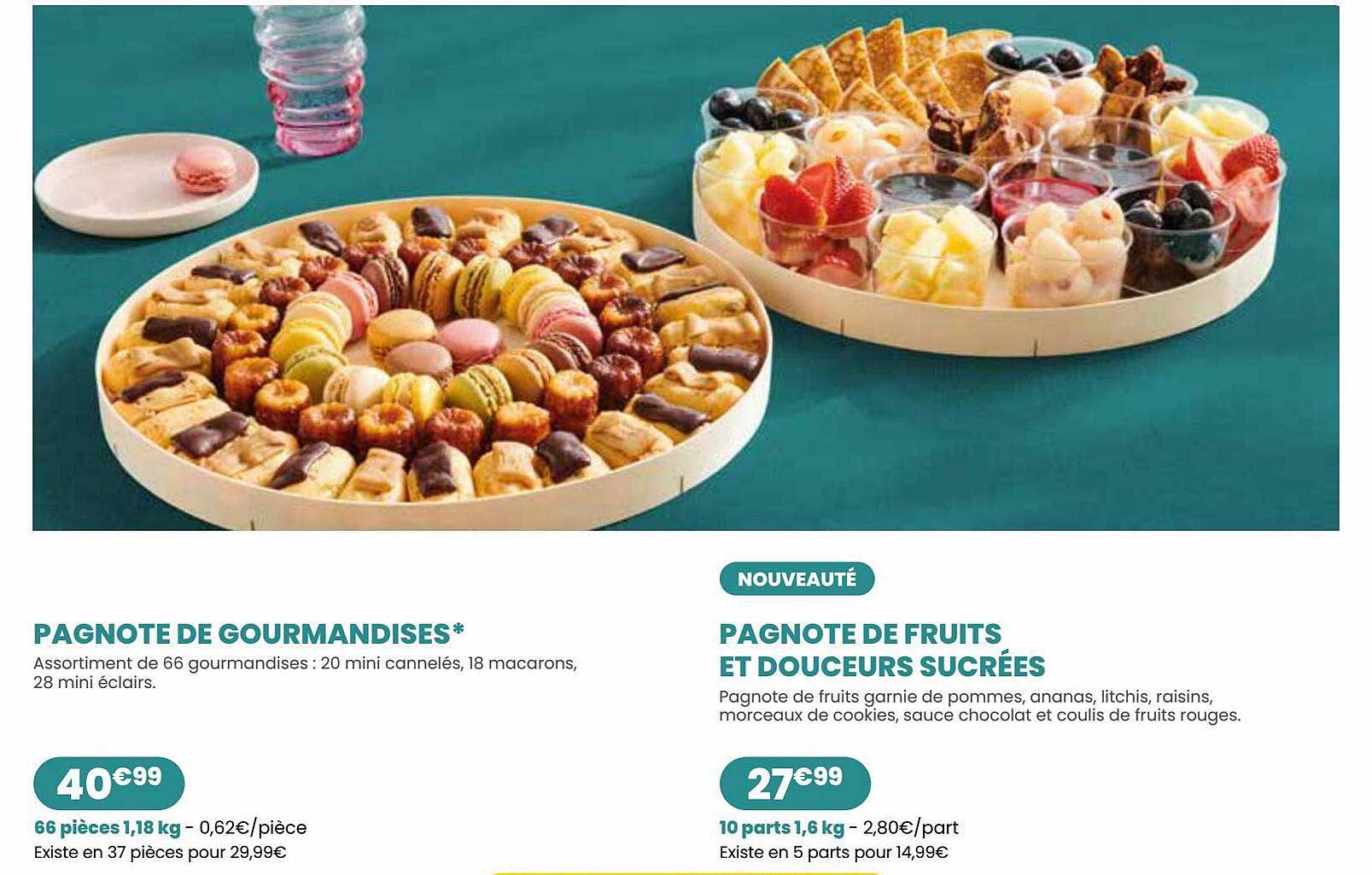 pagnote de gourmandises, pagnote de fruits et douceurs sucrées