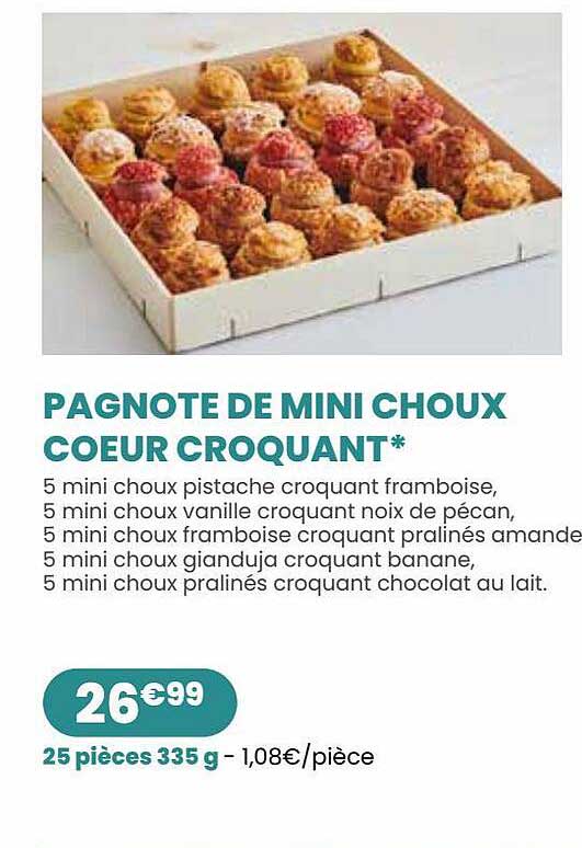 pagnote de mini choux cœur croquant