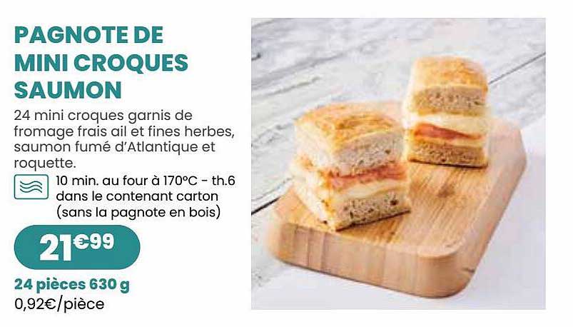 pagnote de mini croques saumon