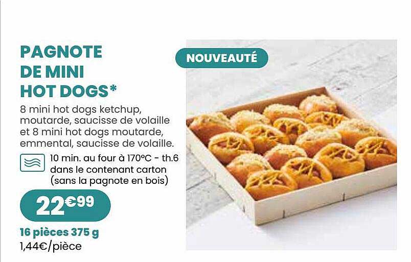 pagnote de mini hot dogs