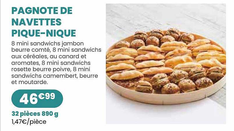 pagnote de navettes pique-nique