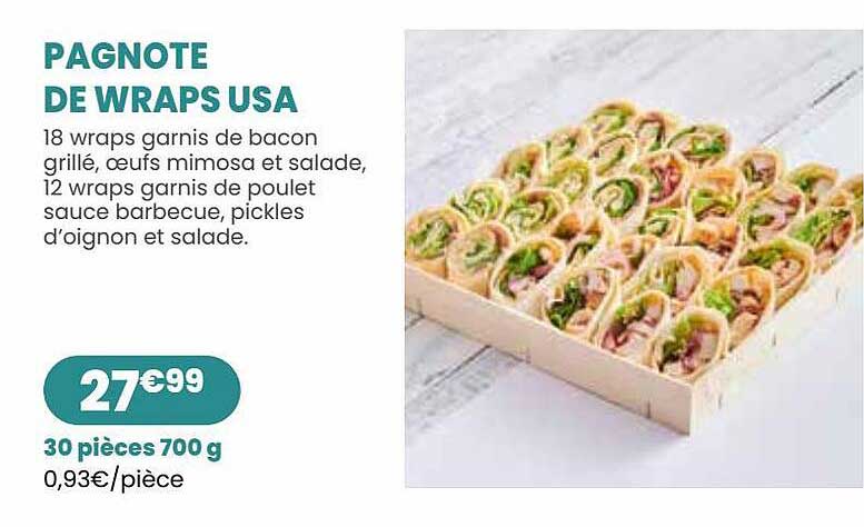pagnote de wraps usa