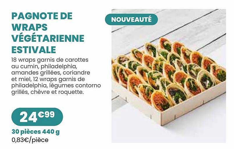 pagnote de wraps végétarienne estivale