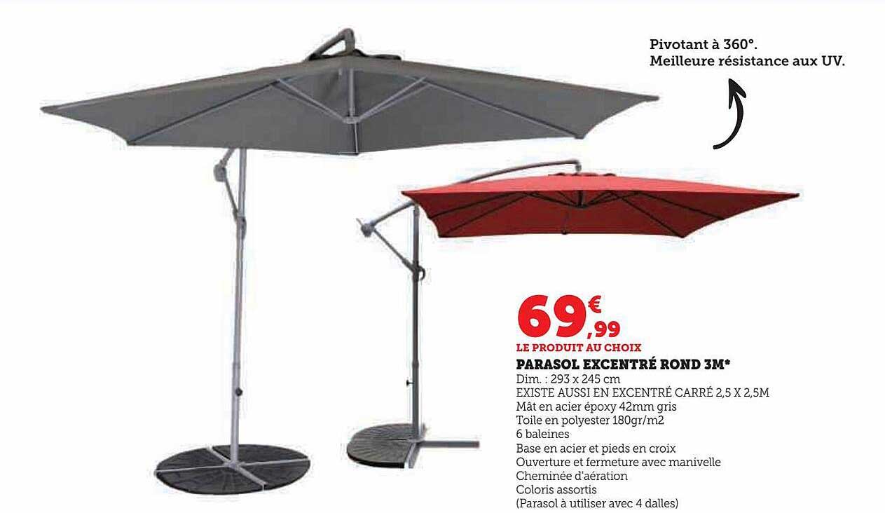 parasol excentré rond 3m