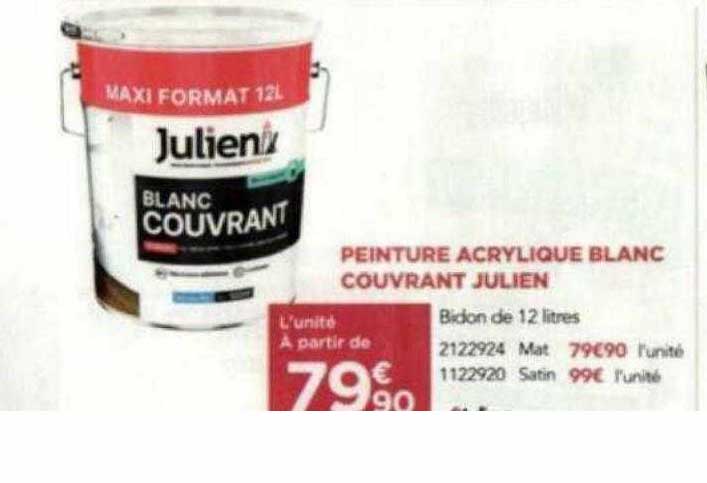 peinture acrylique blanc couvrant julien