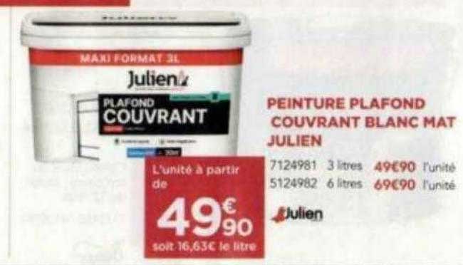 peinture plafond couvrant blanc mat julien