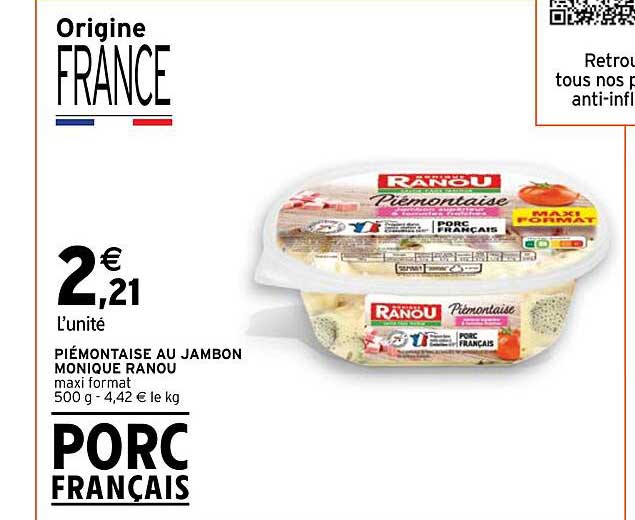 piémontaise au jambon monique ranou