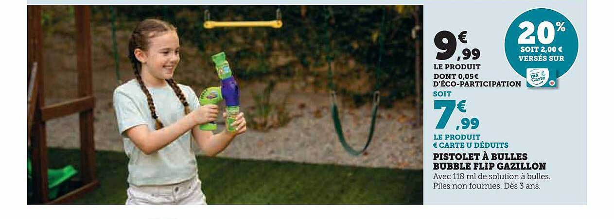 pistolet à bulles bubble flip gazillon