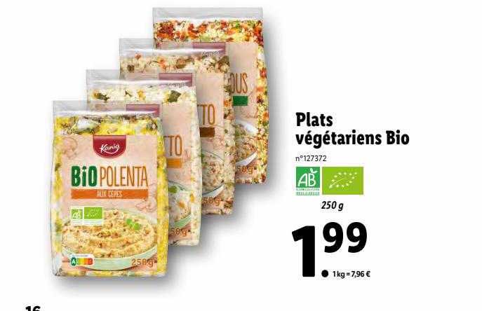 plats végétariens bio konia