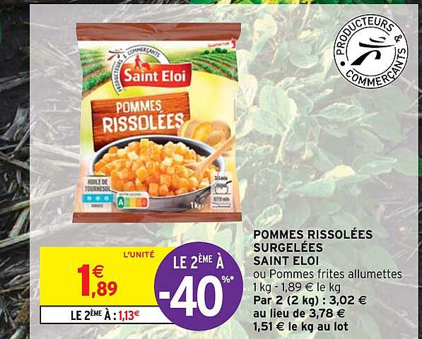 pommes rissolées surgelées saint éloi