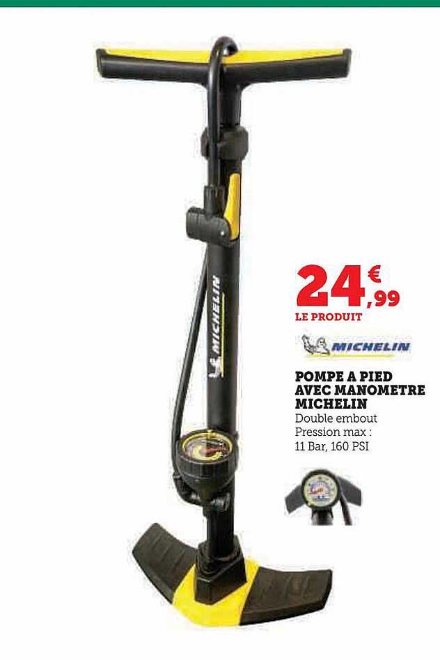 Pompe à Pied Avec Manomètre Michelin
