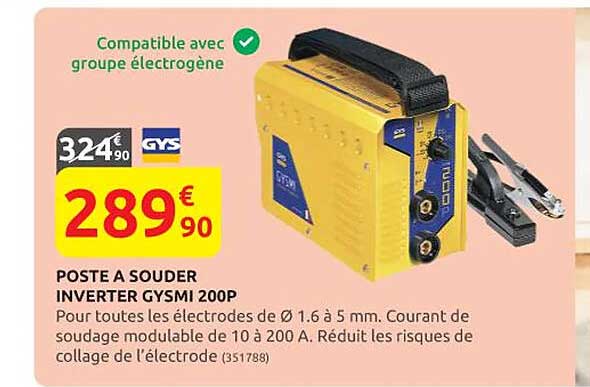 poste à souder inverter gysmi 200p gys