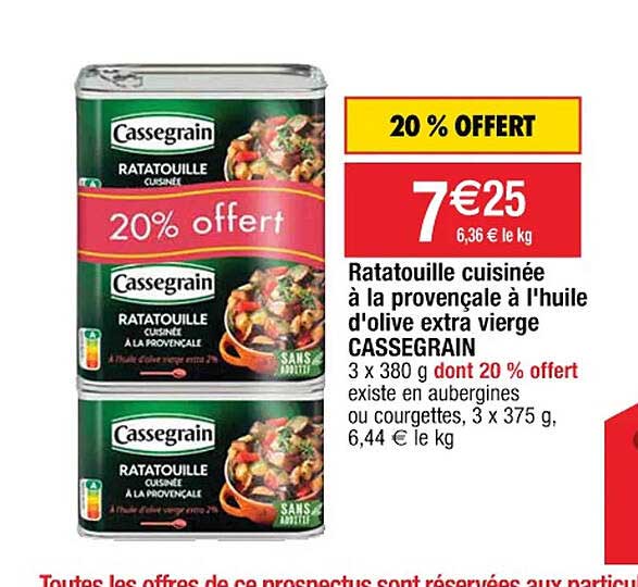 Ratatouille Cuisinée à La Provençale à L'huile D'olive Extra Vierge Cassegrain