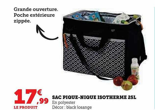 sac pique-nique isotherme 25l