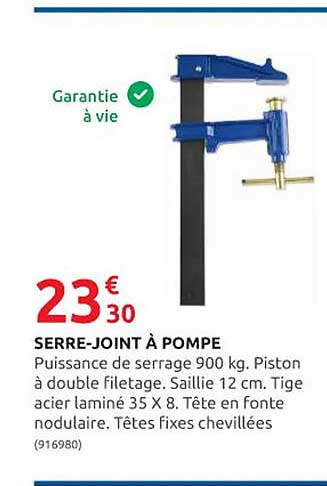 serre-joint à pompe