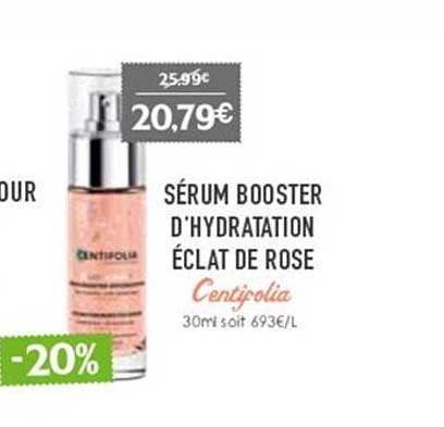 sérum booster d'hydratation éclat de rose centifolia