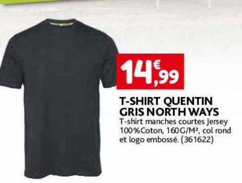 t-shirt quentin gris north ways