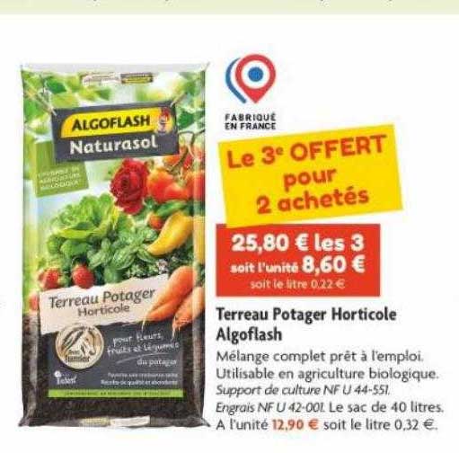 Terreau Potager Horticole Algoflash