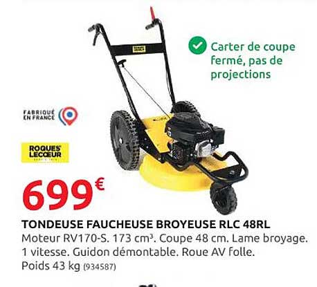 tondeuse faucheuse broyeuse rlc 48rl roques lecceur