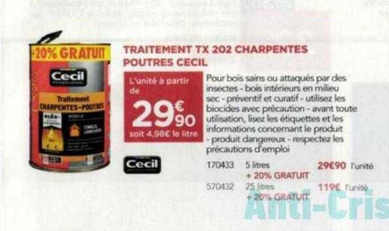 traitement tx 202 charpentes poutres cecil