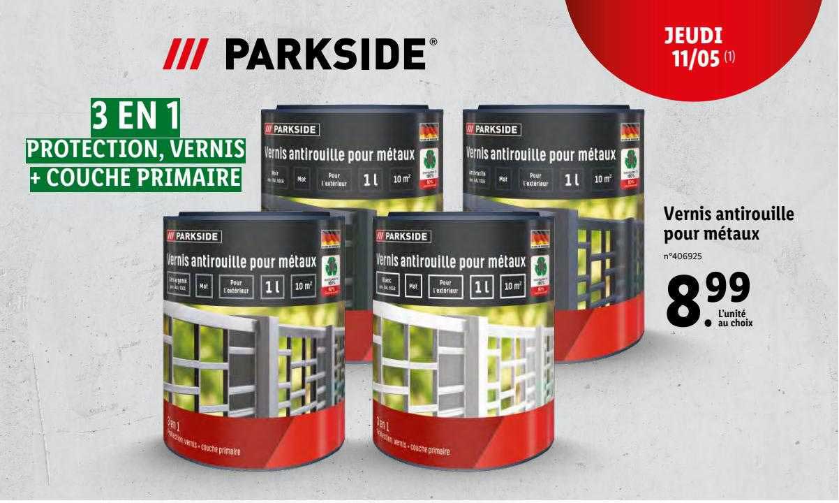 vernis antirouille pour métaux parkside